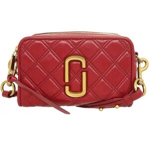 NWT Marc jacobs Quilted Softshot 21 shoulder crossbody Red Bag $475 -authentic